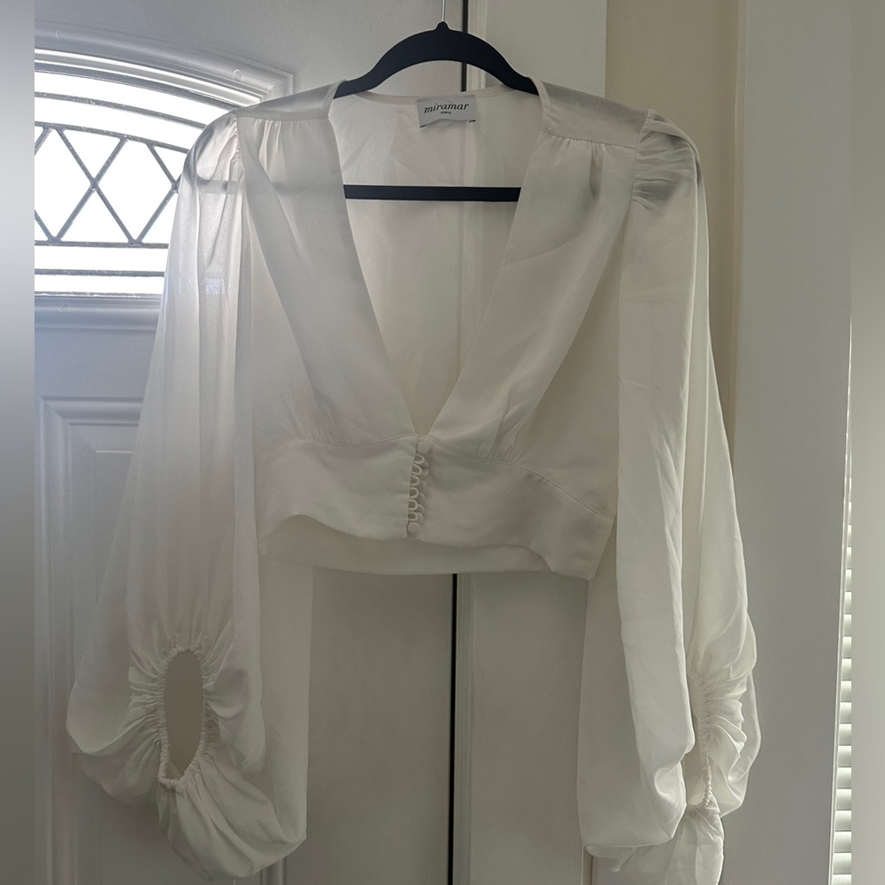 Long sleeve crop blouse sz S